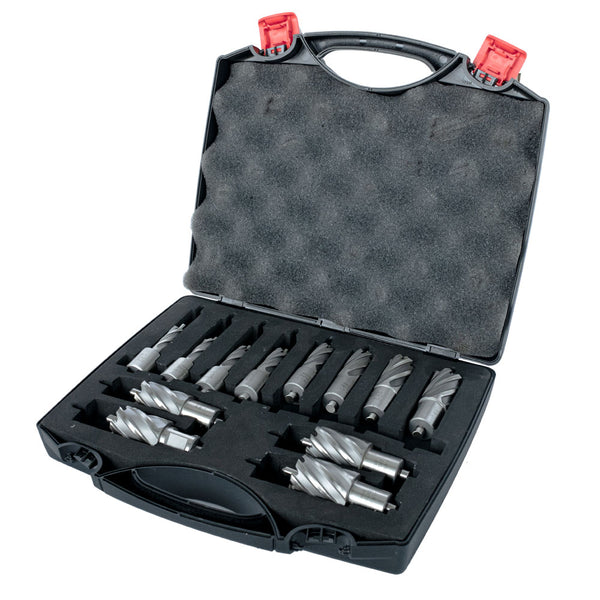 Evolution 12pc 1 in. Depth Annular HSS Mag Drill Cutter Set 7/16 To 1-1/8 Inch With 3/4 Inch Weldon Shank