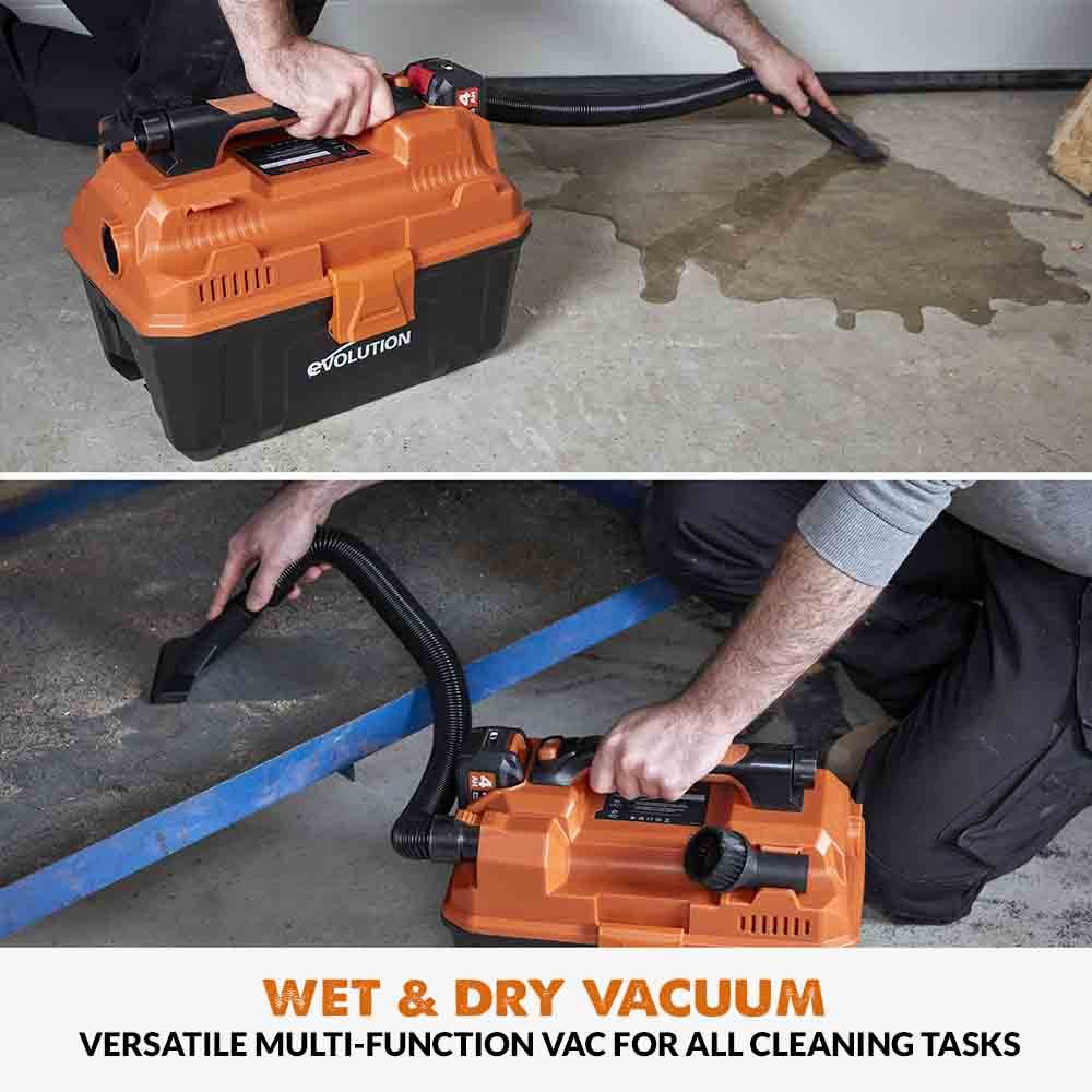 Evolution R15VAC 1000 Watt 15L Wet & Dry Workshop Vacuum Cleaner With 1700W  Power Take-off