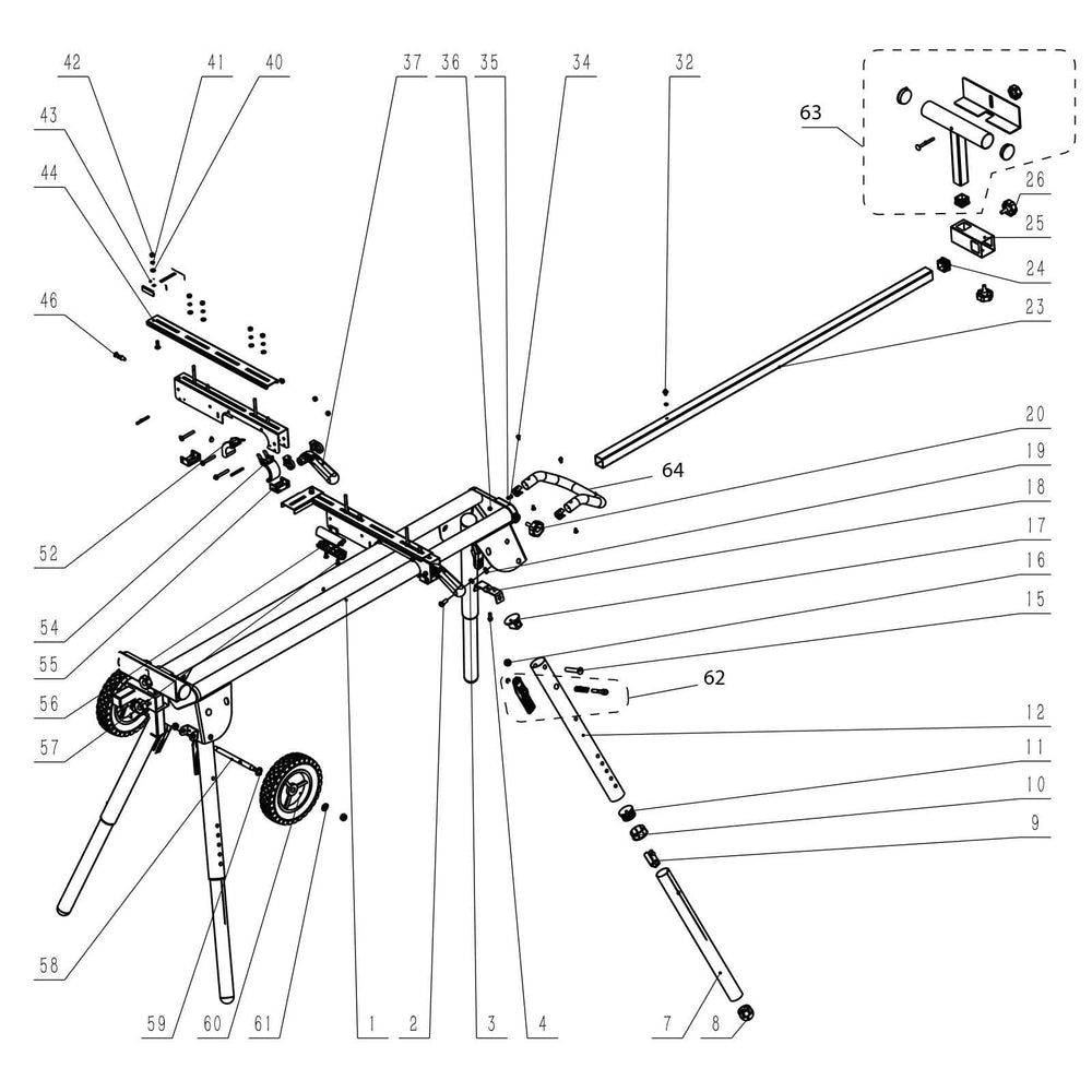 Evolution Miter Saw Stand Plus Model Spare Parts