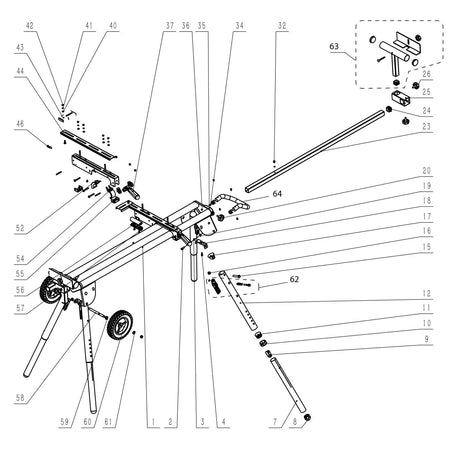Evolution Miter Saw Stand Plus Model Spare Parts