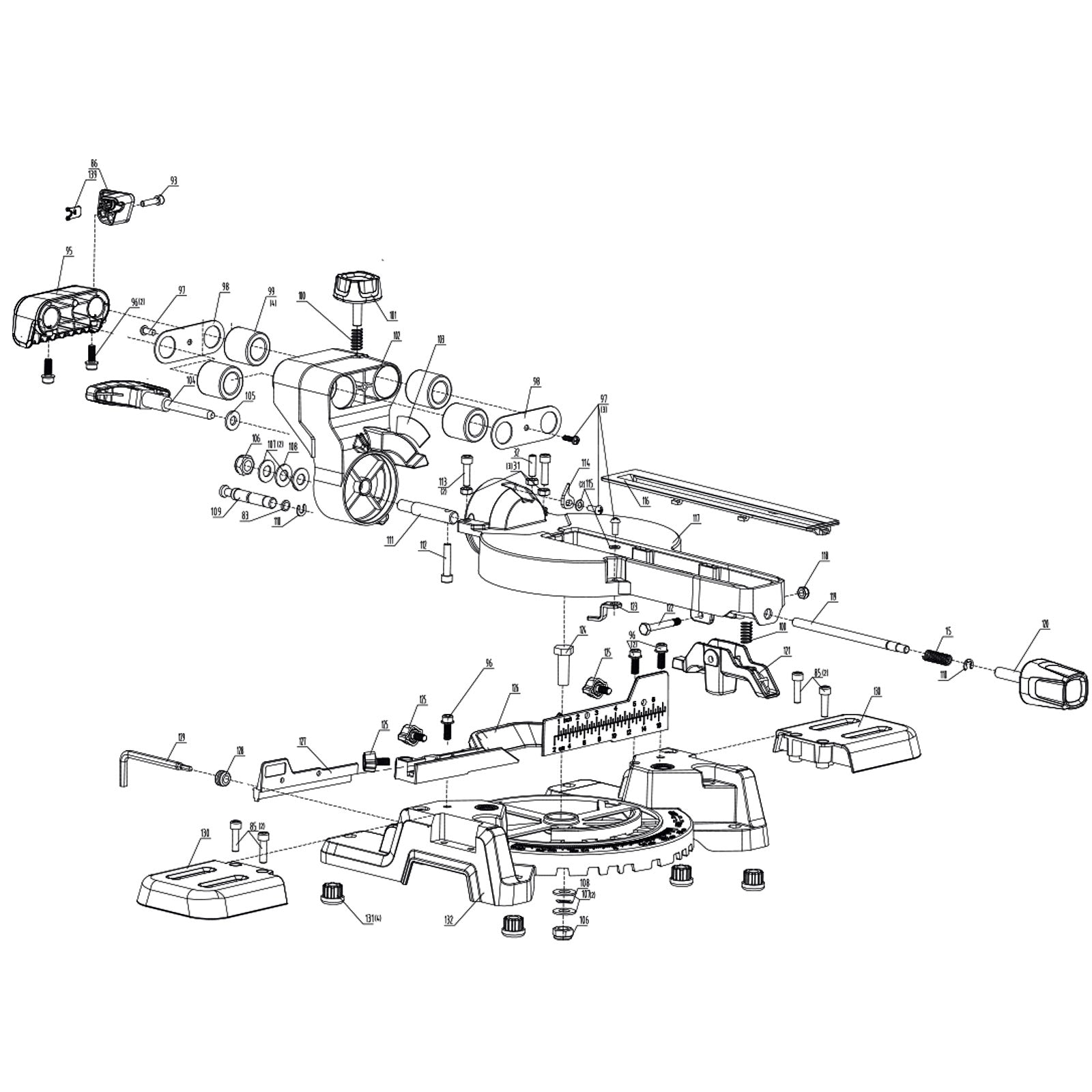 sawsee様 リクエスト2点 まとめ商品 No.27-28とNo.235 Evolution R185SMS+ Sliding Miter Saw Spare Parts (Base Section