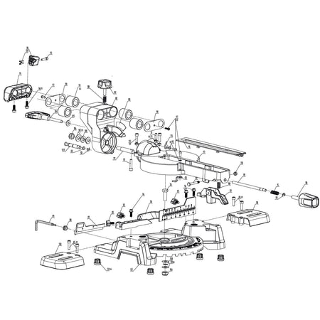 Evolution R185SMS+ Sliding Miter Saw Spare Parts (Base Section)