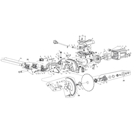 Evolution R185SMS+ Sliding Miter Saw Spare Parts (Head Section)