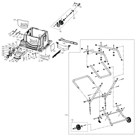 Evolution RAGE5-S Table Saw Spare Parts (Base and Legs Sections)