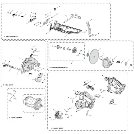 Evolution R165CCS-Li Circular Saw Spare Parts