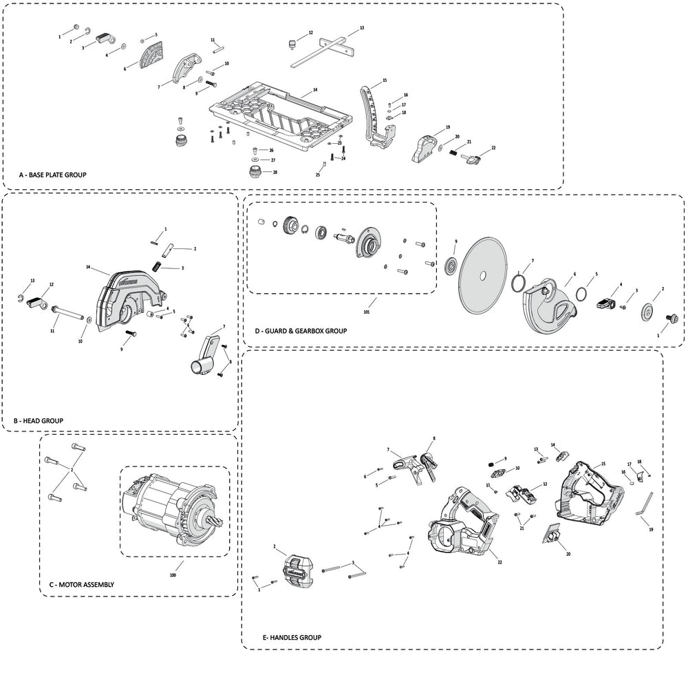 Evolution R185CCSX-Li Circular Saw Spare Parts