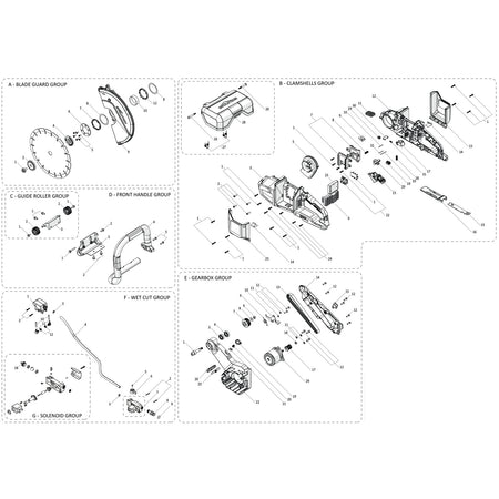 Evolution R260DCT-Li Concrete Saw Spare Parts