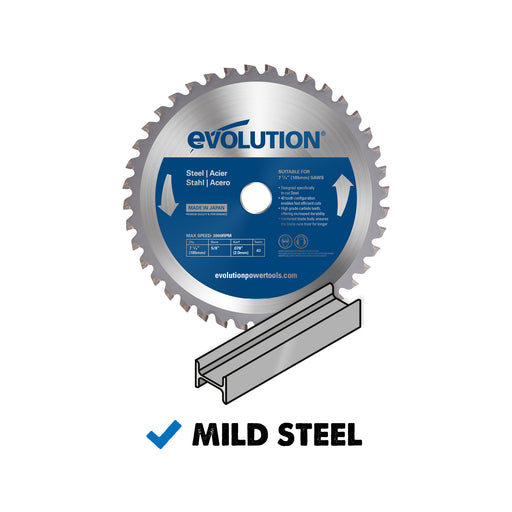 Evolution 7-1/4 in. 40T, 20mm Arbor, Tungsten Carbide Tipped Mild Steel and Ferrous Metal Cutting Blade