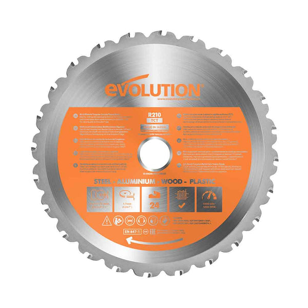 Evolution R210TCT-24 | 8-1/4" in. | 24T | 1 in. Arbor | Multi-Material TCT Blade