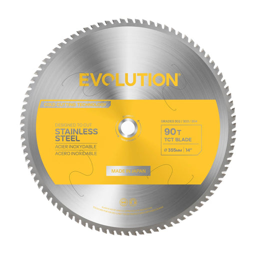 Evolution 14BLADESSN | 35,5 cm | 90 dientes | Eje de 2,5 cm | Hoja de acero inoxidable TCT