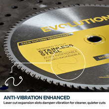 Evolution 14BLADESSN | 35,5 cm | 90 dientes | Eje de 2,5 cm | Hoja de acero inoxidable TCT