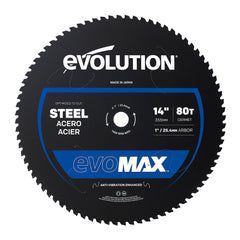 Evolution EVOMAX14ST | 14 in. | 80T | Professional Grade Mild Steel Cermet Blade
