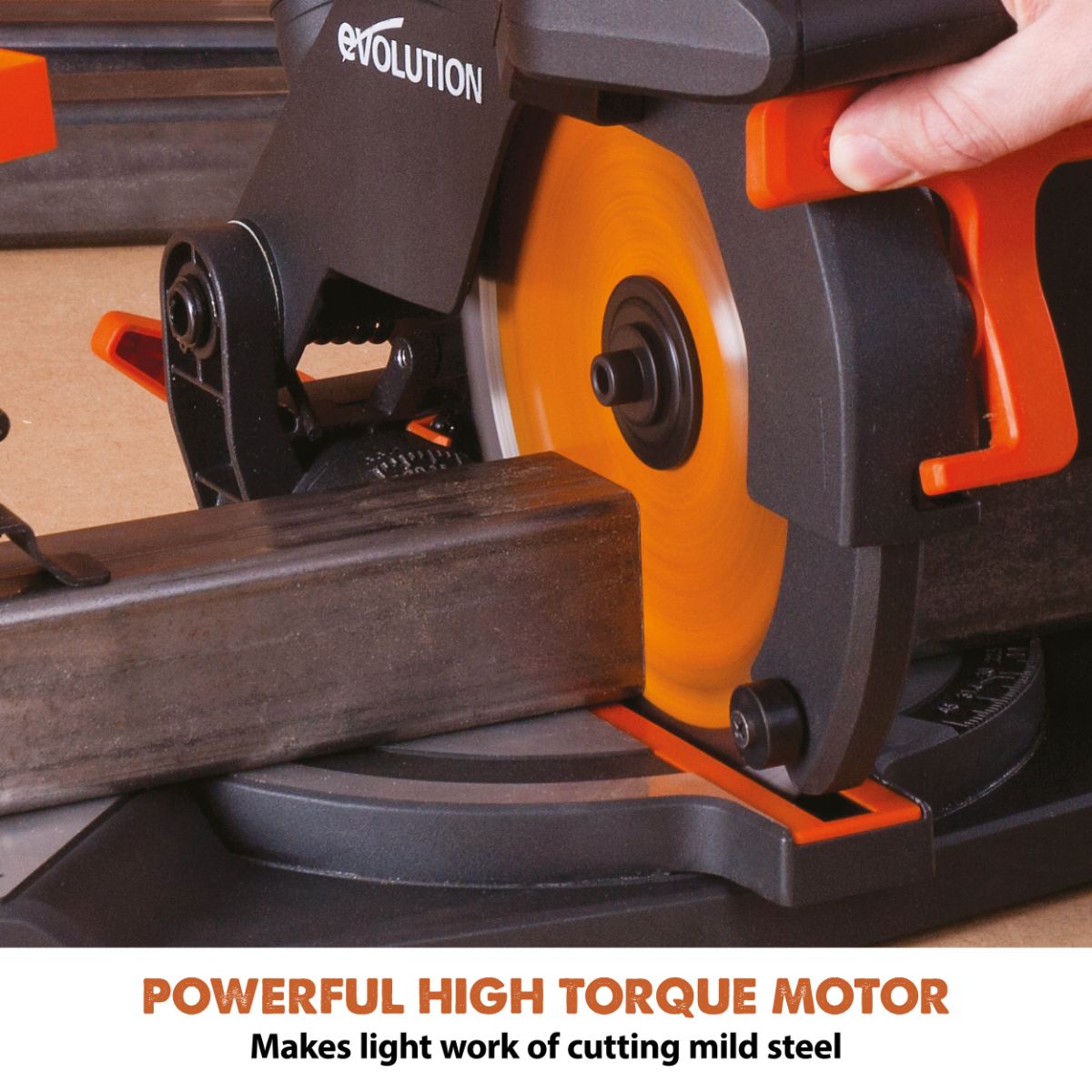 Evolution R210CMS: Compound Miter Saw With 8-1/4 in. Multi-Material Cutting Blade