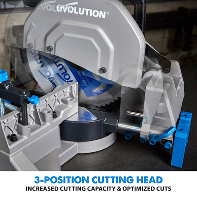 Evolution S355MCS: Metal Cutting Mitering Chop Saw With 14 in. Mild Steel Blade | Heavy Duty