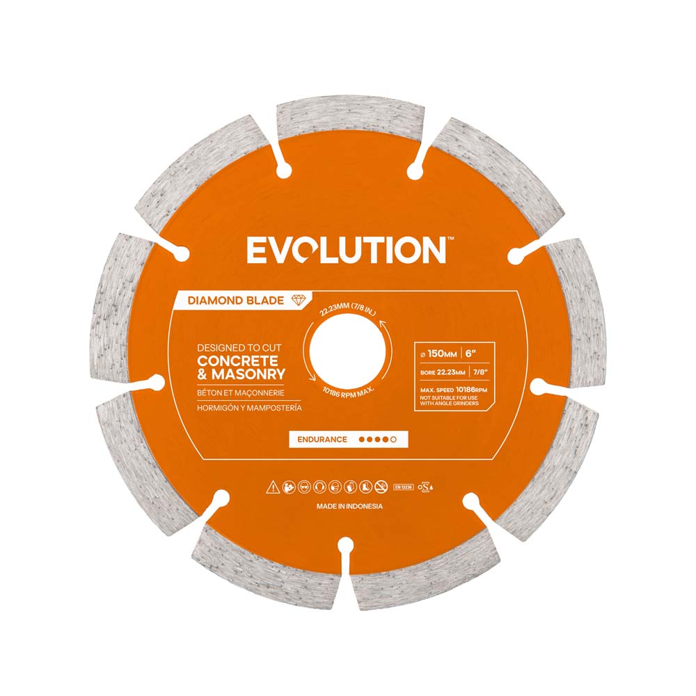 Evolution EWPD350SEG-CS2 | 35,5 cm | Eje de 2,5 cm | Alta concentración de diamante | Disco de diamante segmentado de primera calidad