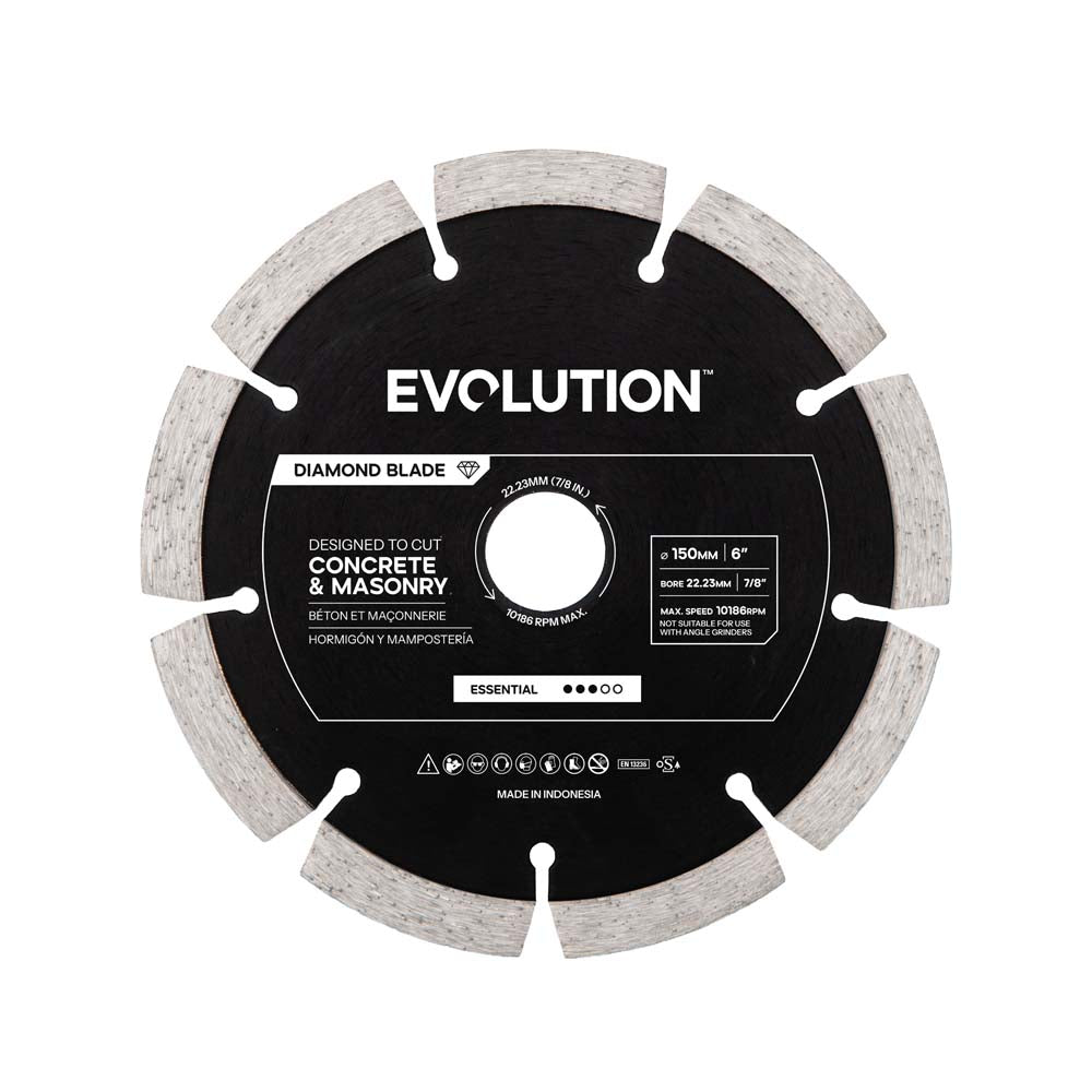 Evolution EWPD350SEG-CS2 | 35,5 cm | Eje de 2,5 cm | Alta concentración de diamante | Disco de diamante segmentado de primera calidad