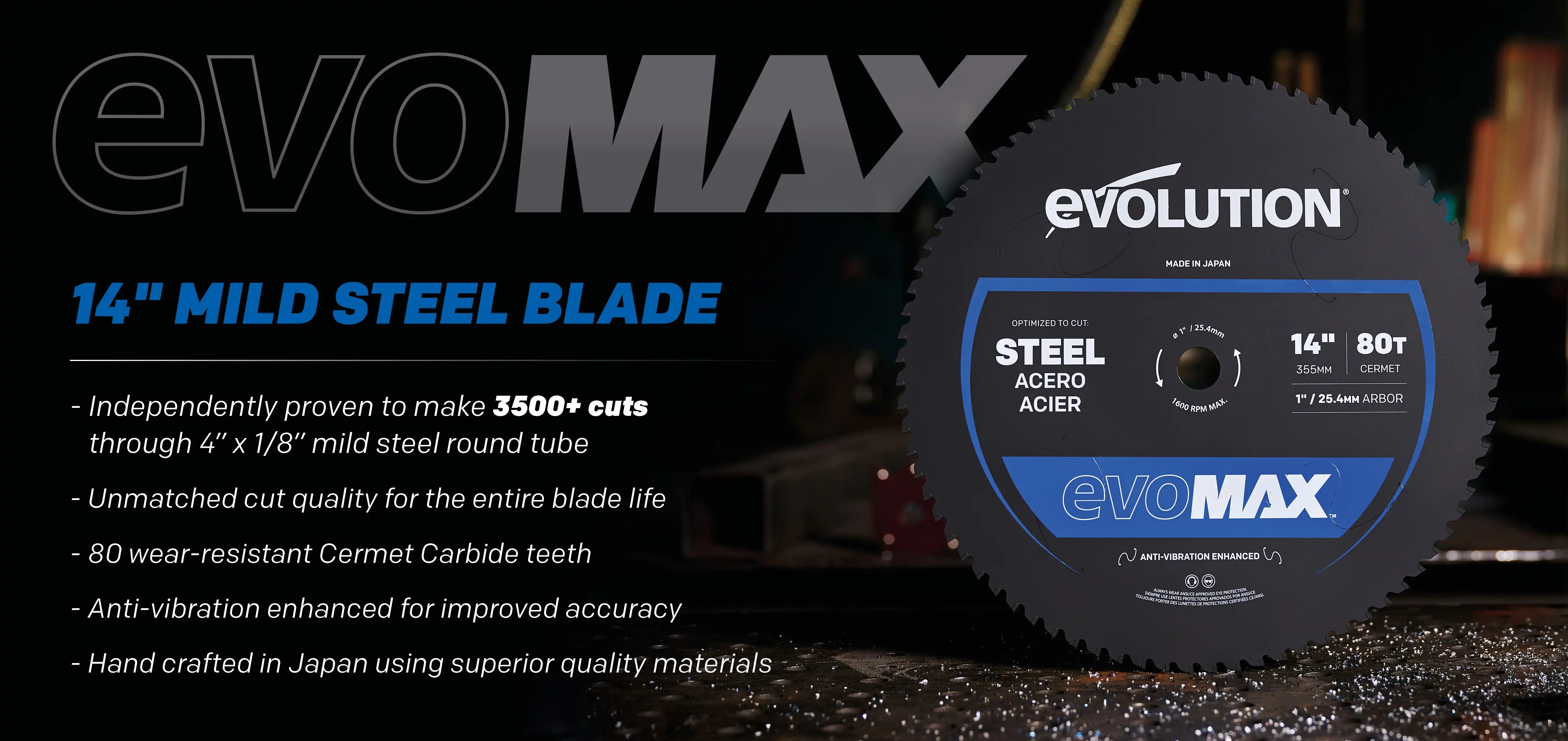EVOMAX14ST | 14" 80T Mld Steel Cermet Blade | Compatble Wth S14CPS