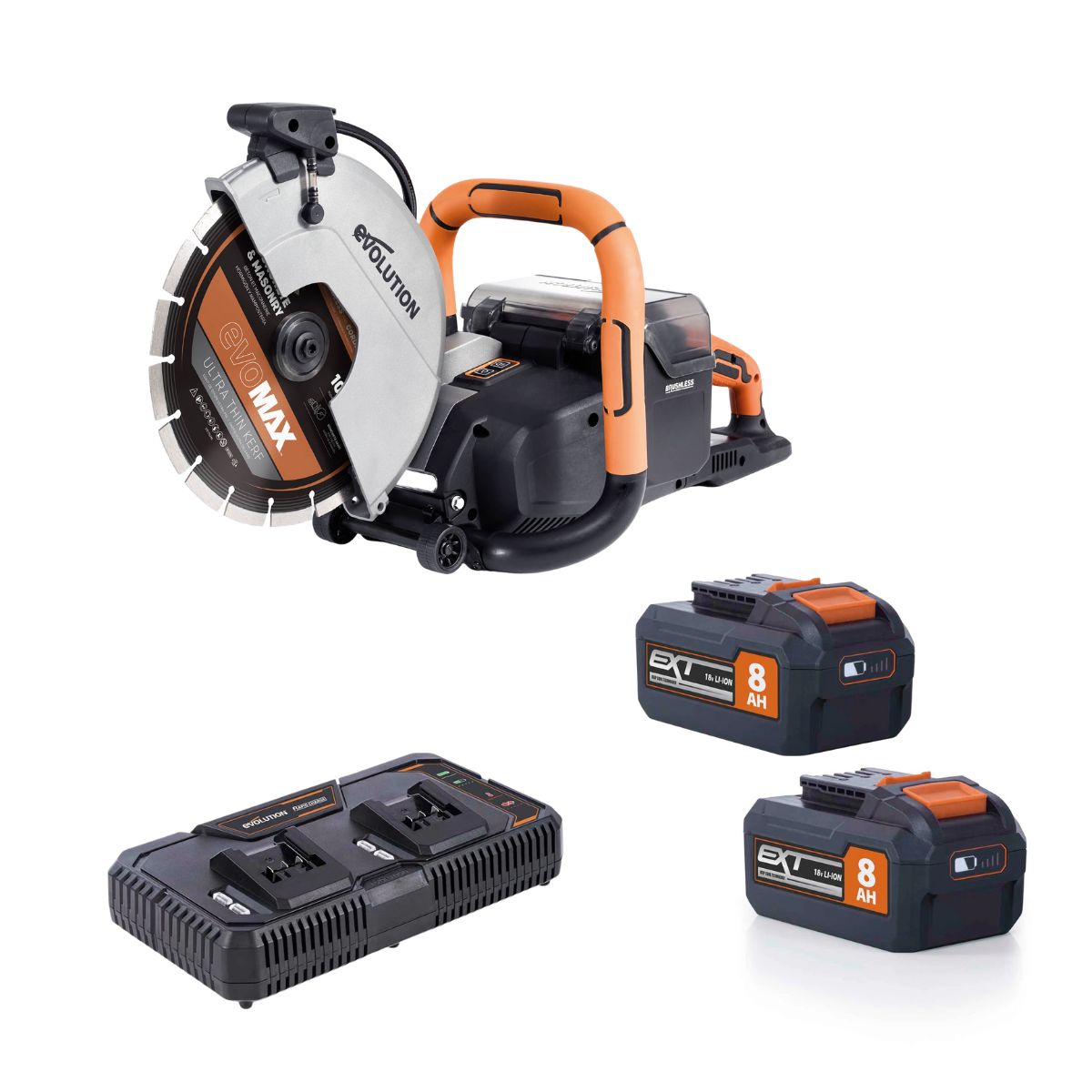 Evolution Cordless R10DCT-Li | 10 In. | Concrete Saw | Automatic Water-Fed Dust Suppression | Premium Thin Kerf Diamond Blade Included