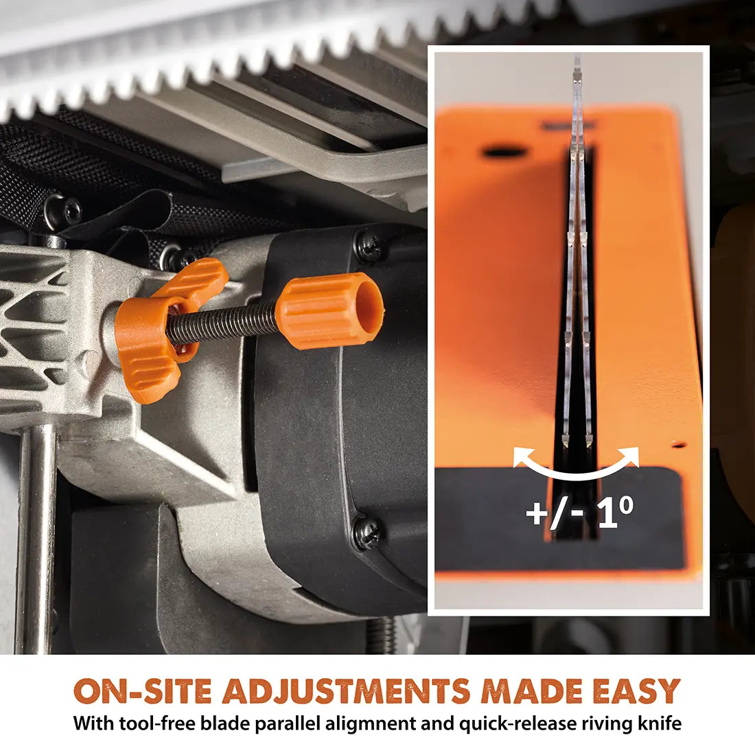 Evolution R10TS Multi-Material Table Saw | 10 in. Multi-Material Cutting Blade