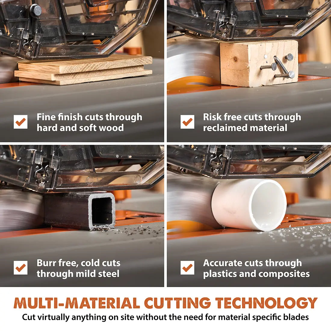 Evolution R10TS Multi-Material Table Saw | 10 in. Multi-Material Cutting Blade