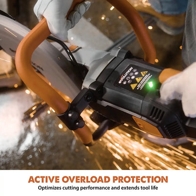 Evolution R14DCT | 14 in. | 20A Plug | Electric Concrete Saw | Water Fed Dust Suppression | Premium Diamond Blade Included