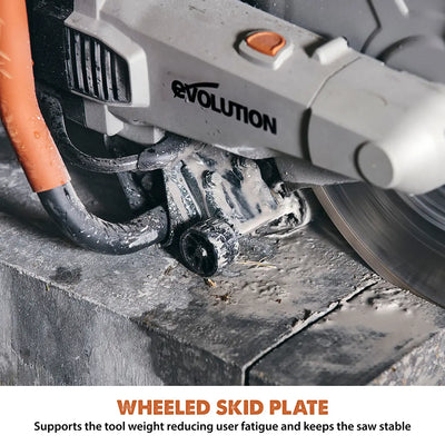 Evolution R14DCT | 14 in. | 20A Plug | Electric Concrete Saw | Water Fed Dust Suppression | Premium Diamond Blade Included