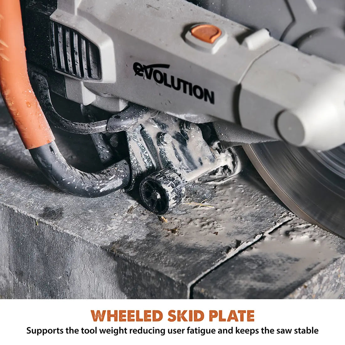 Evolution R14DCT | 14 in. | 20A Plug | Electric Concrete Saw | Water Fed Dust Suppression | Premium Diamond Blade Included