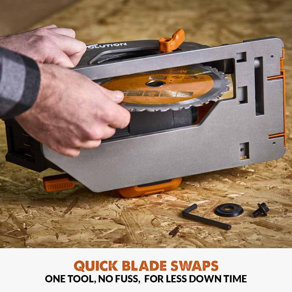 Evolution Cordless R185CCS-Li 7-1/4 Brushless 20V Circular Saw Li-Ion EXT Inc Multi-Material Blade