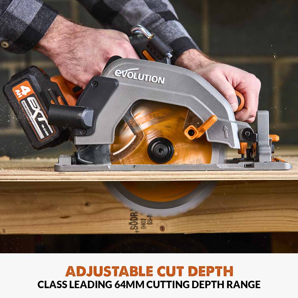 Evolution Cordless R185CCS-Li 7-1/4 Brushless 20V Circular Saw Li-Ion EXT Inc Multi-Material Blade