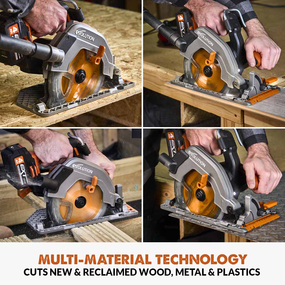 Evolution Cordless R185CCS-Li 7-1/4 Brushless 20V Circular Saw Li-Ion EXT Inc Multi-Material Blade