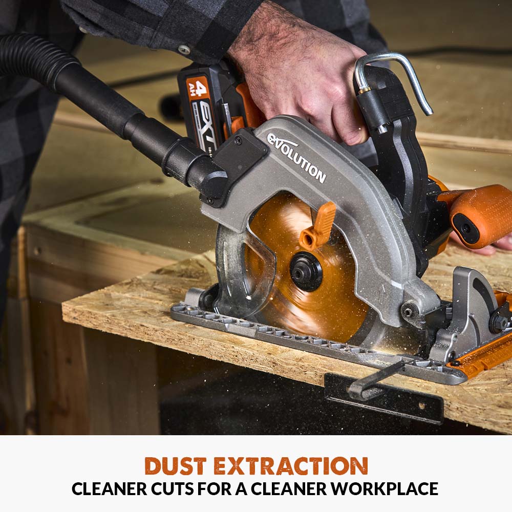 Evolution Cordless R185CCS-Li 7-1/4 Brushless 20V Circular Saw Li-Ion EXT Inc Multi-Material Blade