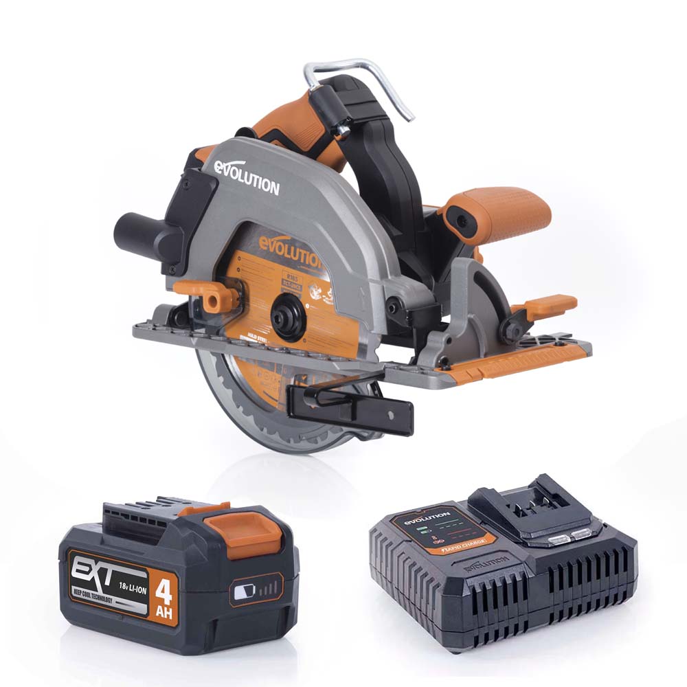 Evolution Cordless R185CCS-Li 7-1/4 Brushless 20V Circular Saw Li-Ion EXT Inc Multi-Material Blade