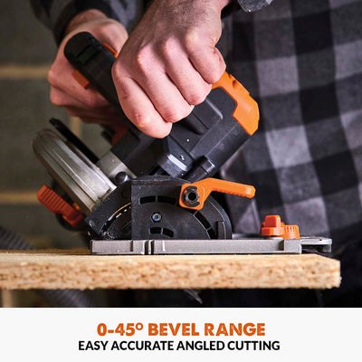 Evolution Cordless R185CCSX-Li 7-1/4 Track Compatible Circular Saw Brushless 20V Li-Ion EXT Inc Multi-Material Blade