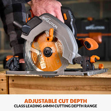 Evolution Cordless R185CCSX-Li 7-1/4 Track Compatible Circular Saw Brushless 20V Li-Ion EXT Inc Multi-Material Blade