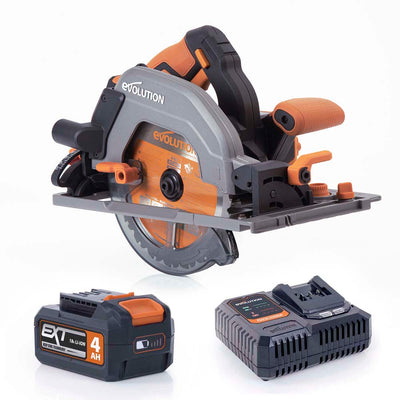 Evolution Cordless R185CCSX-Li 7-1/4 Track Compatible Circular Saw Brushless 20V Li-Ion EXT Inc Multi-Material Blade