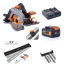 Evolution Cordless R185CCSX-Li 7-1/4 Track Compatible Circular Saw Bundle