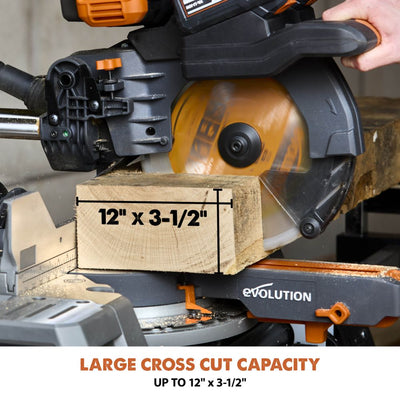 Evolution Cordless R255SMS-DB-Li: Dual Bevel Sliding Miter Saw With 10 in. Multi-Material Blade