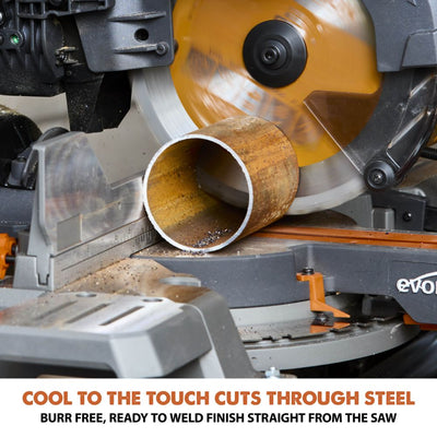Evolution Cordless R255SMS-DB-Li: Dual Bevel Sliding Miter Saw With 10 in. Multi-Material Blade