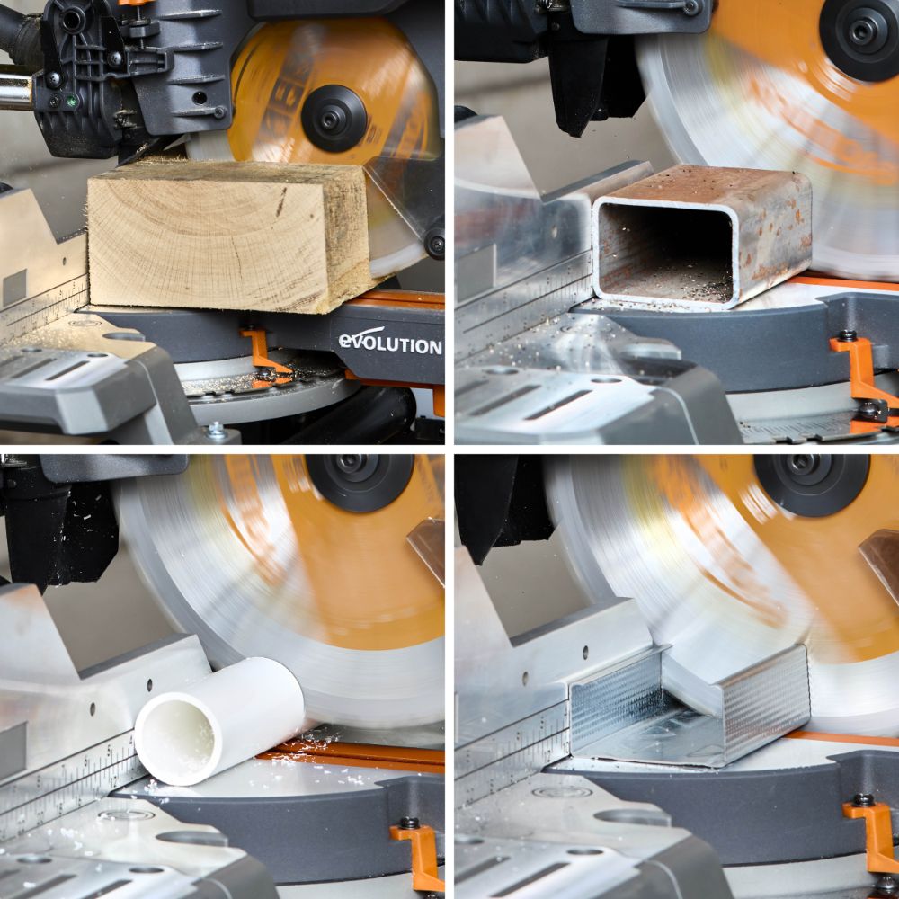 Evolution Cordless R255SMS-DB-Li: Dual Bevel Sliding Miter Saw With 10 in. Multi-Material Blade