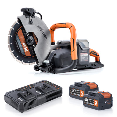 Evolution Cordless R10DCT-Li | 10 In. | Concrete Saw | Automatic Water-Fed Dust Suppression | Premium Thin Kerf Diamond Blade Included