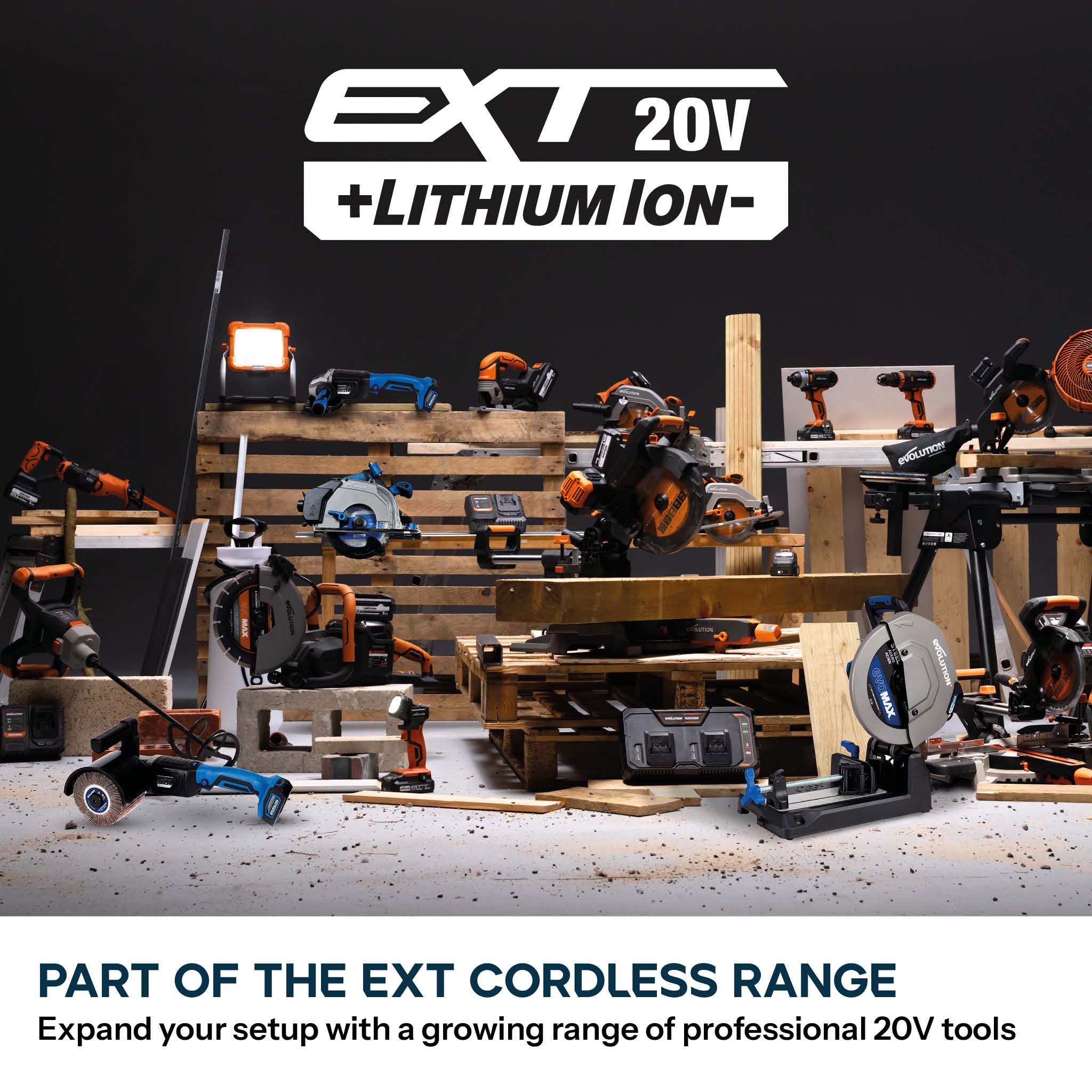 Evolution S14CPS-Li: Cordless 14 in. Metal Cutting Chop Saw with 40V Brushless Motor & EVOMAX Blade