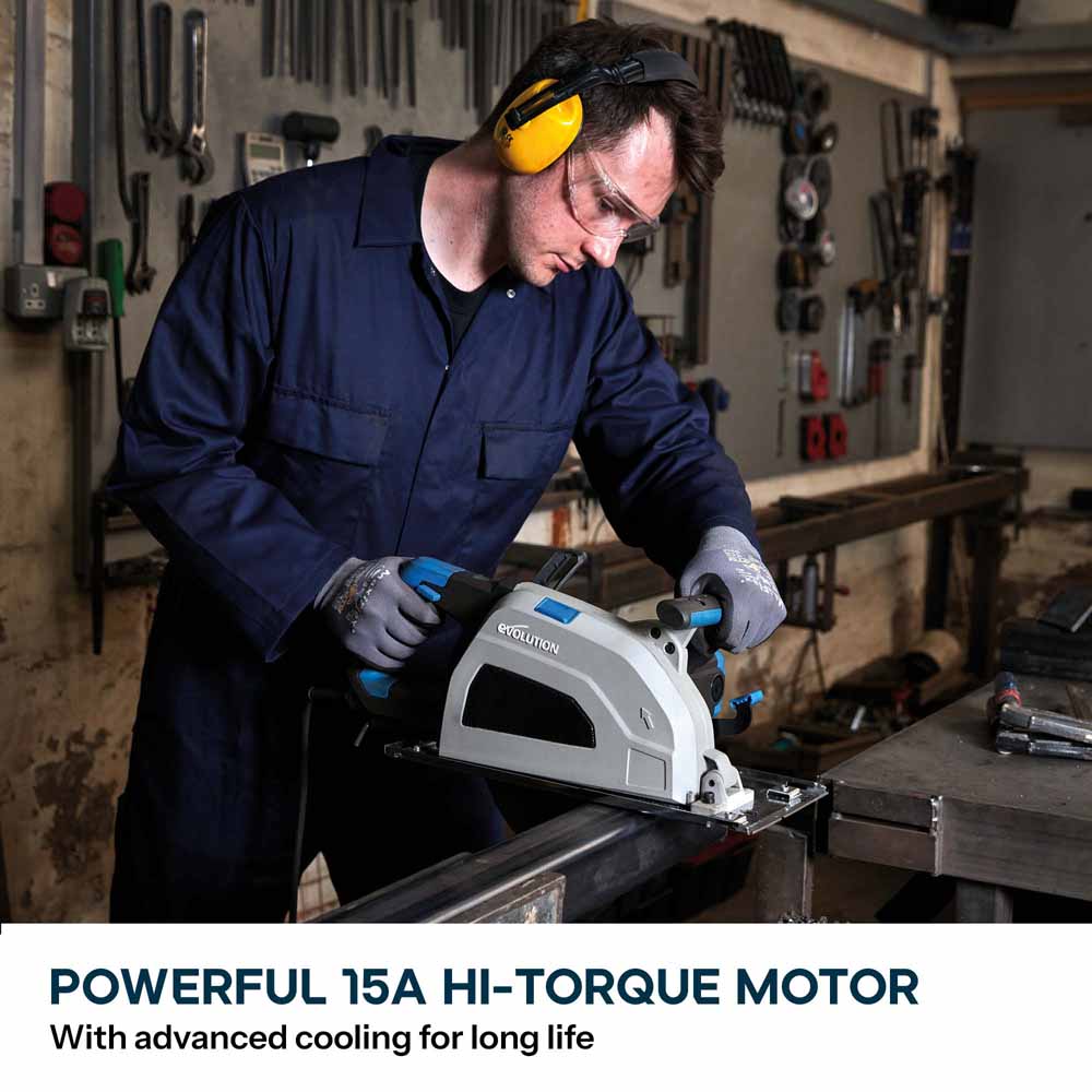 Evolution S210CCS: Metal Cutting Circular Saw with 8-1/4 in. Mild Steel Cutting Blade and Chip Collection