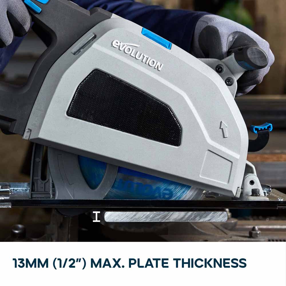Evolution S210CCS: Metal Cutting Circular Saw with 8-1/4 in. Mild Steel Cutting Blade and Chip Collection