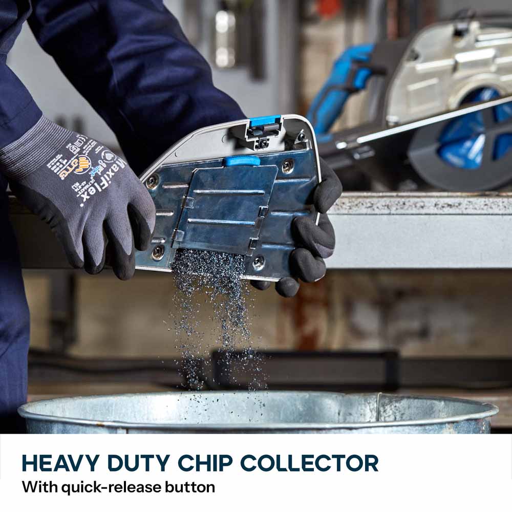 Evolution S210CCS: Metal Cutting Circular Saw with 8-1/4 in. Mild Steel Cutting Blade and Chip Collection