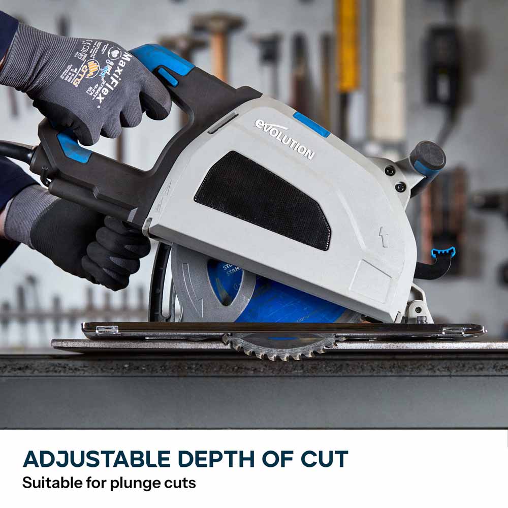 Evolution S210CCS: Metal Cutting Circular Saw with 8-1/4 in. Mild Steel Cutting Blade and Chip Collection