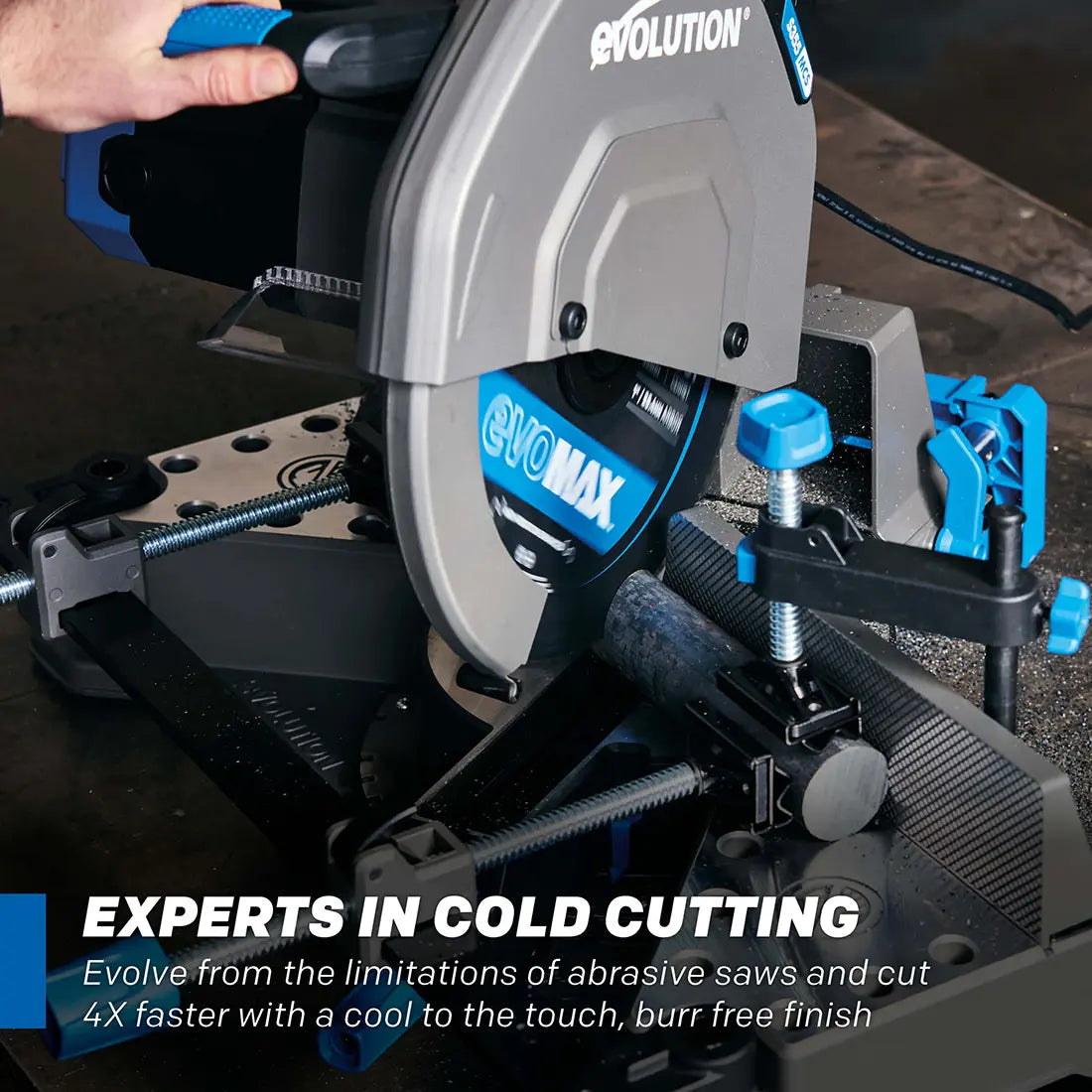 Evolution S14MCS: Metal Cutting Mitering Chop Saw With 14 in. EVOMAX14ST  Blade | Heavy Duty