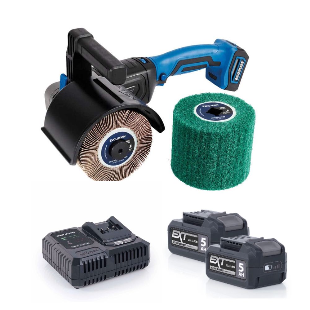 Evolution 20V Cordless Surface Conditioning Tool | S4SCT-Li + Single Port Fast Charger & 2 × 5Ah Batteries