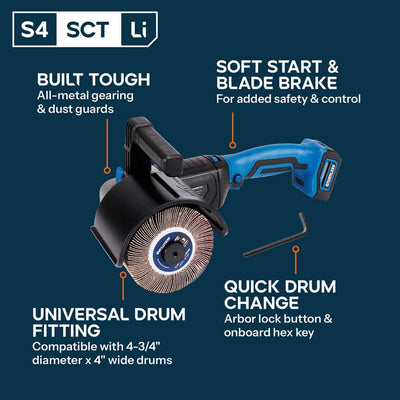 Evolution 20V Cordless Surface Conditioning Tool | S4SCT-Li + Single Port Fast Charger & 5Ah Battery