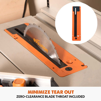 Evolution R10TS Multi-Material Table Saw | 10 in. Multi-Material Cutting Blade