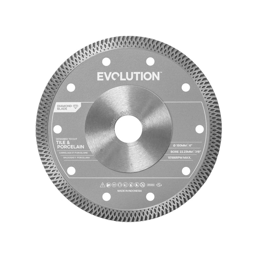 Evolution 6 in. Porcelain Diamond Blade for Concrete Saw, 7/8 in.Bore